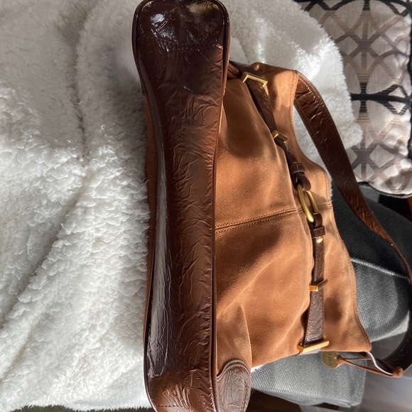 a.n.a Large Tan and Brown Suede Leather Shoulder Bag - Picture 10 of 10